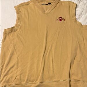 Ashworth Mustard V-Neck Vest with Iowa State logo